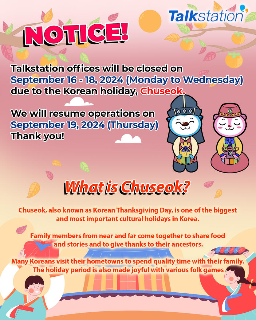 Chuseok Announcement